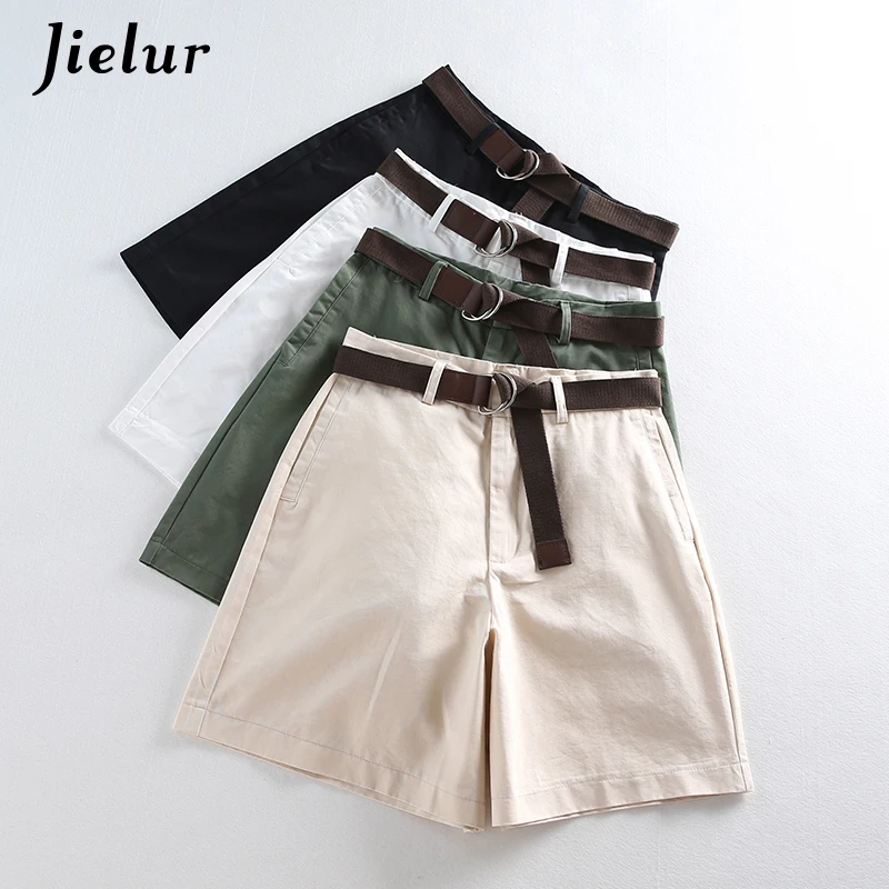 

Jielur Summer Leisure Thin Shorts for Women Loose S-XXL Wide Leg Shorts with High Waist Female A-line Short Feminino 4 Colors