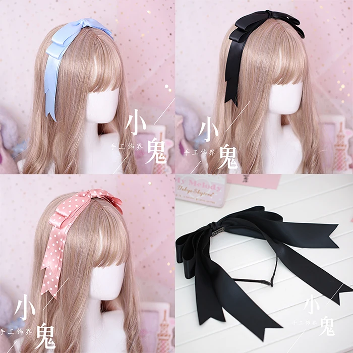 Faixa de cabeça artesanal japonesa feminina, faixa de cabeça diy, acessórios para cabelo, arco, lori lolita mengniang cos