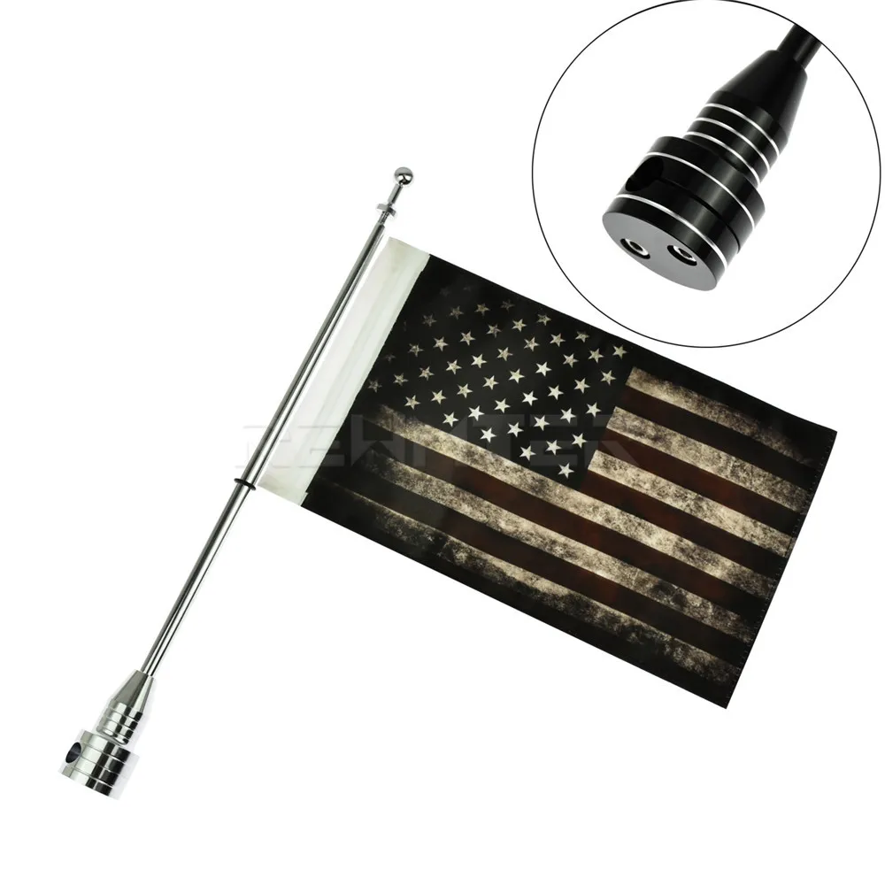 Motorcycle Black Rear Side Mount Flag Pole USA/Germany/France/ Canada/Italy/Flag For Harley Sportster XL 883 1200 48 Touring