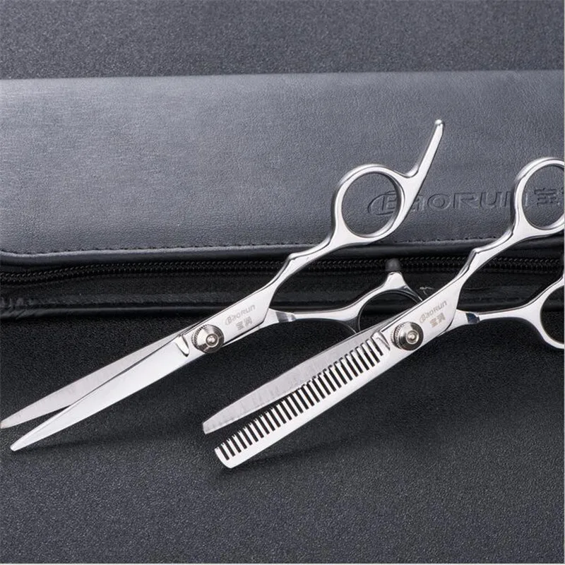 2 pc/lot Hair Scissor Professional Hairdressing Clipper Cut 6 inch Thinning Haircut Right Hand Teeth Cutter Barber Cutting Razor