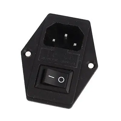 SPST ON-OFF Rocker Switch 250V 10A Fuse Holder IEC320 C14 Power Socket