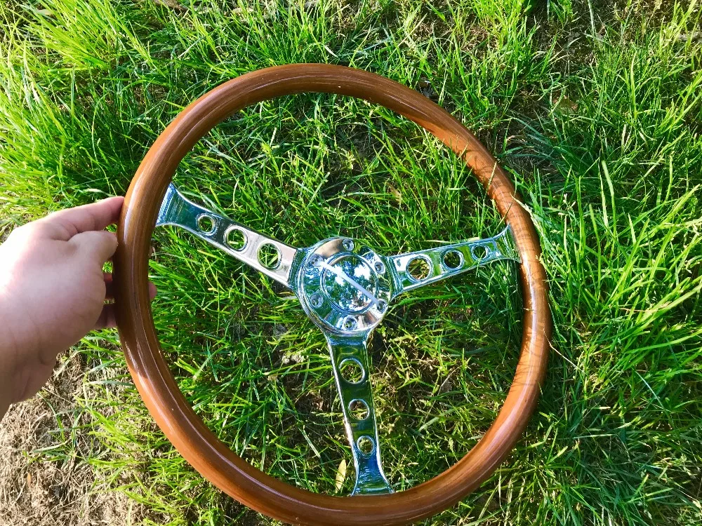 universal high quality 380mm /15inch/38cm Wooden Phoebe steering wheel racing car steering wheel three racing Phoebe