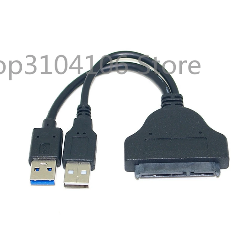 Neuer hochwertiger USB 3.0 auf SATA 22P 2,5-Zoll-Festplatten-Treiberadapter mit USB-Stromkabel – Übertragungsrate bis zu 5 Gbit/s, max