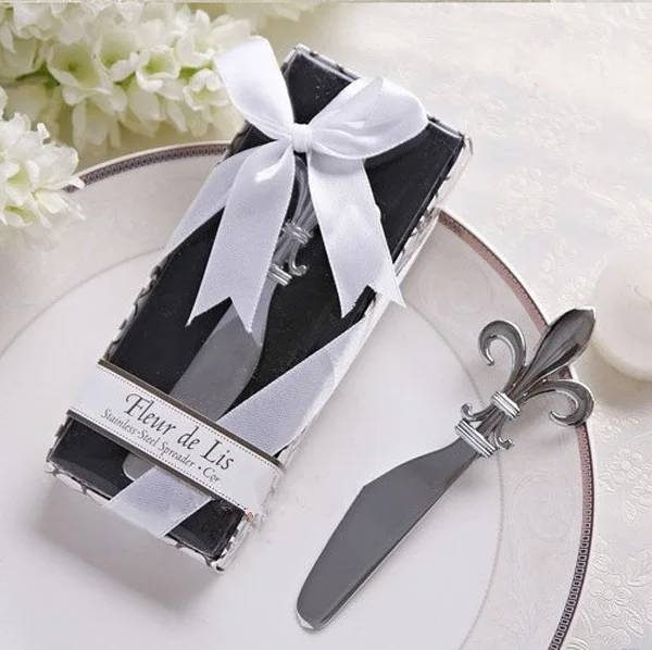 Free shipping Fleur de Lis Chrome Spreader wedding bridal shower Wedding Decoration Baptism Gift Birthday Souvenir100sets