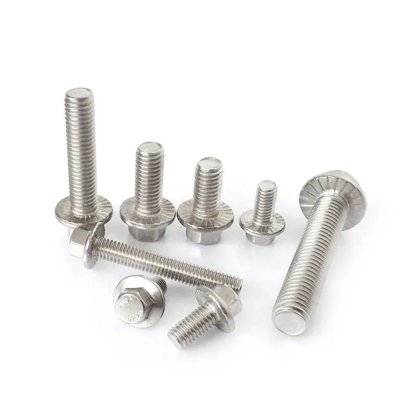 10PCS M6 M8 M10 A2 STAINLESS STEEL FLANGE HEXAGON HEX HEAD COARSE METRIC BOLTS SCREWS GB5787