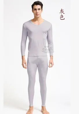 

Tai hang zhengpin add 100 % mulberry silk autumn garment knitted silk men V neck warm underwear