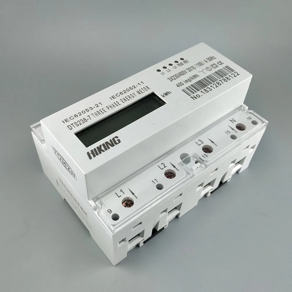 10(100)A 3*230V/400V 50HZ  three phase Din rail KWH Watt hour din-rail energy meter LCD