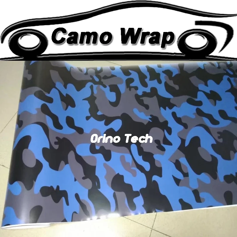 

Black Grey Blue Camouflage Vinyl Film Car Wrap Sticker DIY Styling Vehicle Motors Car Film Wrapping With Air Bubble Free