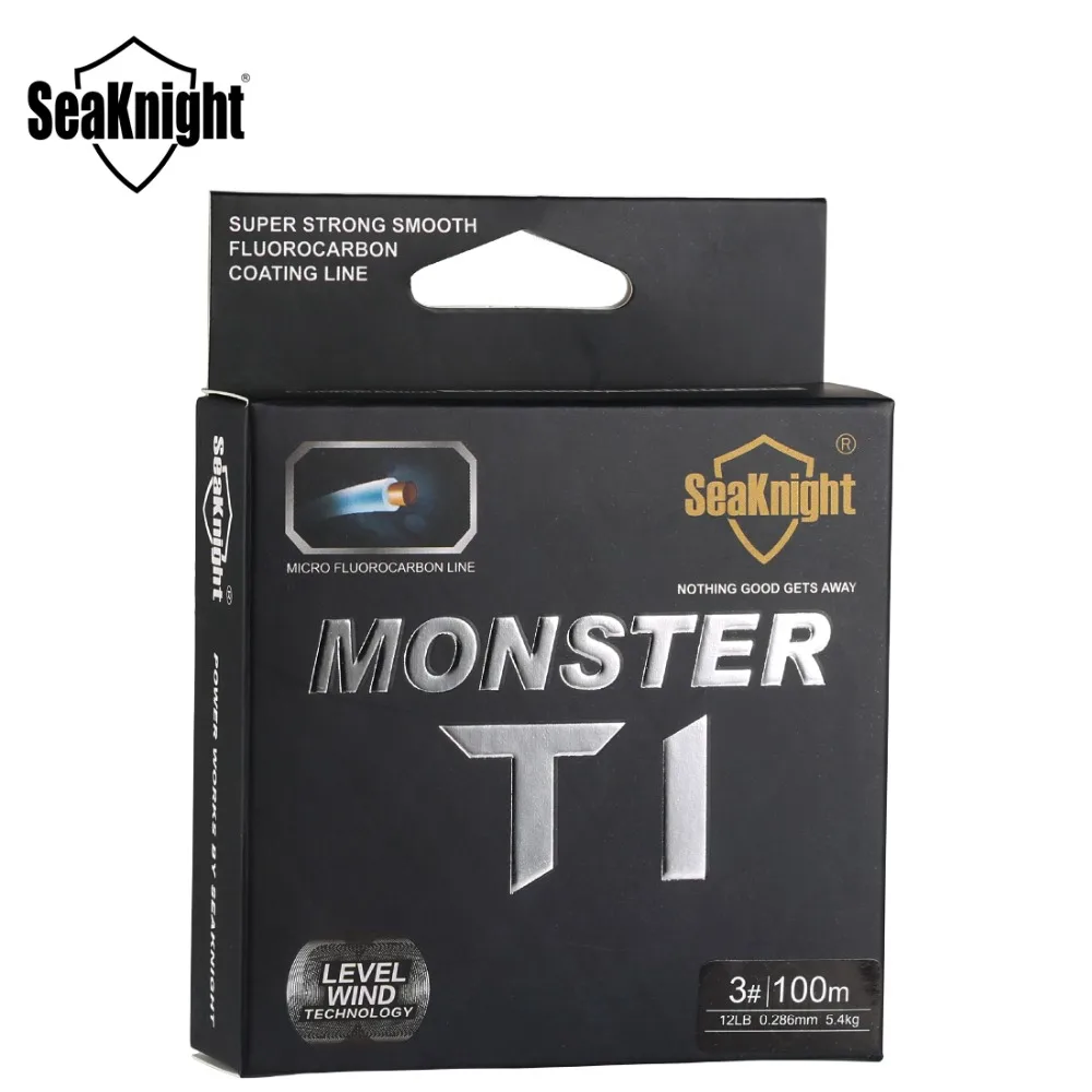 SeaKnight-Manster Fishing Line, Monofilamento Leader, Sinking Line, 100% Revestimento, Monofilamento, New Arrival, T1, 100m, 2021, 0,8, 8,0 lb