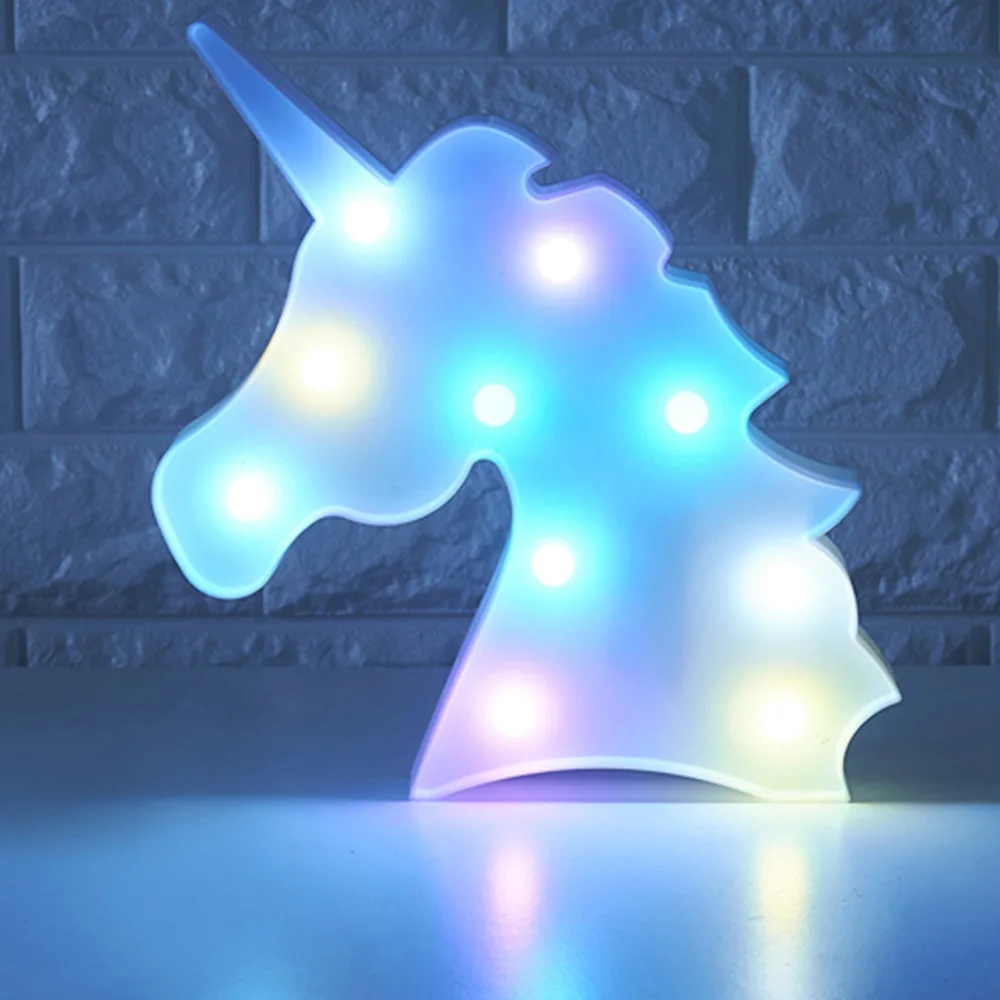 Cartoon Unicorn LED Night Light Indoor Table Lighting Christmas Children\'s Bedroom Desk Decoration Kids Birthday Gift Toy