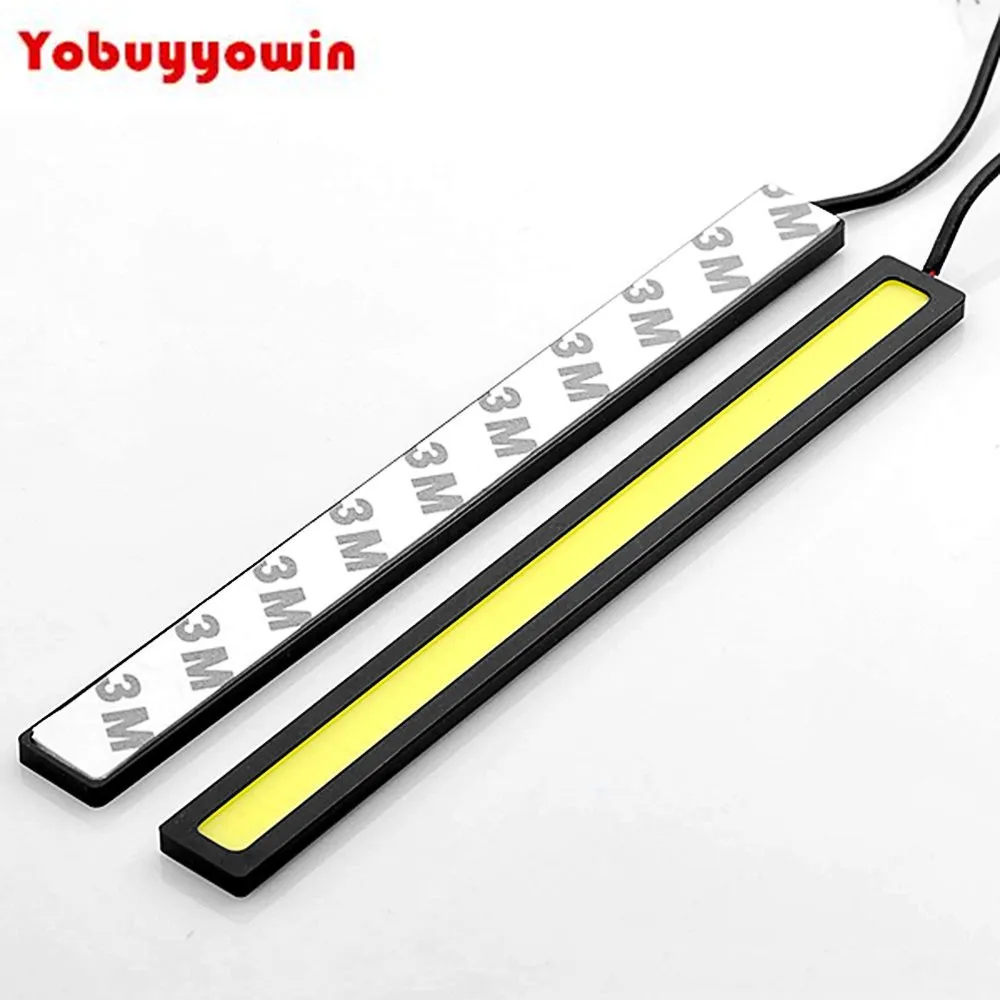 2 pcs Set High Power 6W 6000K White Slim COB LED DRL Daylight Driving Daytime Running Light Lamp