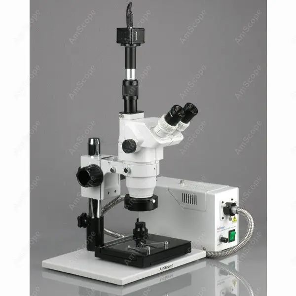 Mineralogy Microscope-AmScope Supplies 3.35X-180X Zoom Stereo Microscope + 8MP Camera + Fiber Ring Light