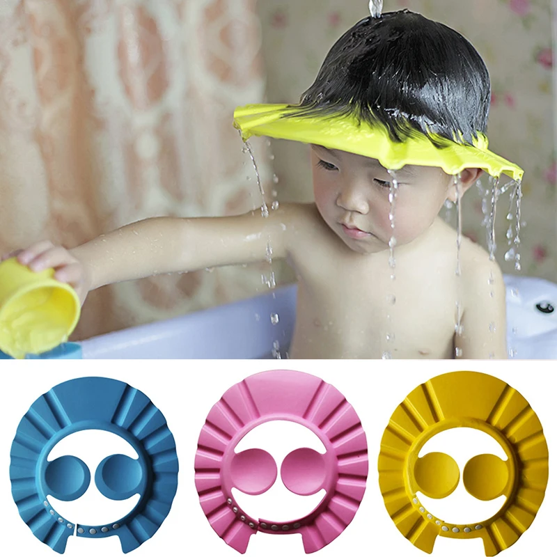 Safe Shampoo Shower Bathing Bath Protect Soft Hat Cap For Baby Wash Hair Shield Protect adjustable Children Bathing Shower Cap