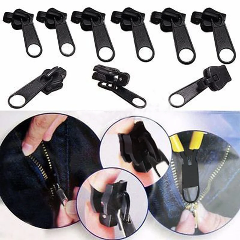 6pcs/lots Fix A Zipper Zip Slider Replacement Fixer Clothes Bags Instant Repair Tool