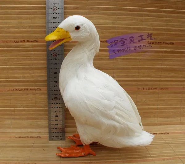 

cute simulation white duck toy polyethylene & furs duck doll gift about 19x14x30cm 1916