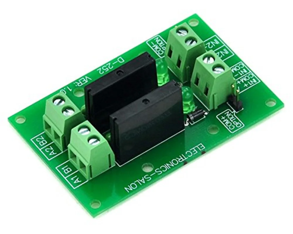 Electronics-Salon DC24V 2 Channels DC-AC 2Amp G3MB-202P Solid State Relay SSR Module Board.