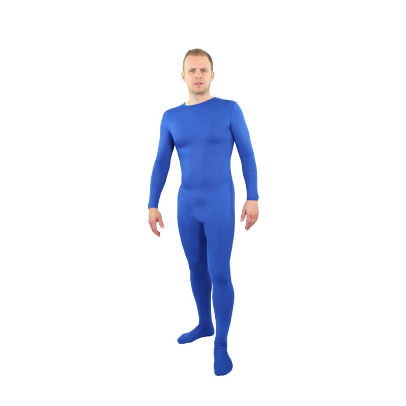 Speerise Men Long Sleeve Unitard Women Spandex  Ballet Full Body Tight Footed Jumpsuit Zentai Bodysuit