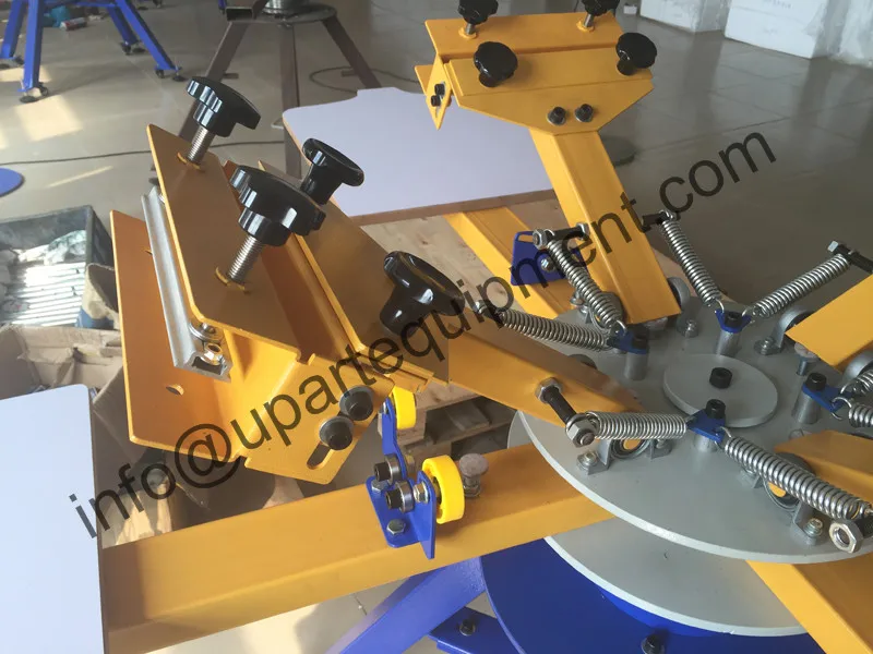 Hand Operation DIY 8 color 8 stations rotary Garment Silk Screen Printing Machine