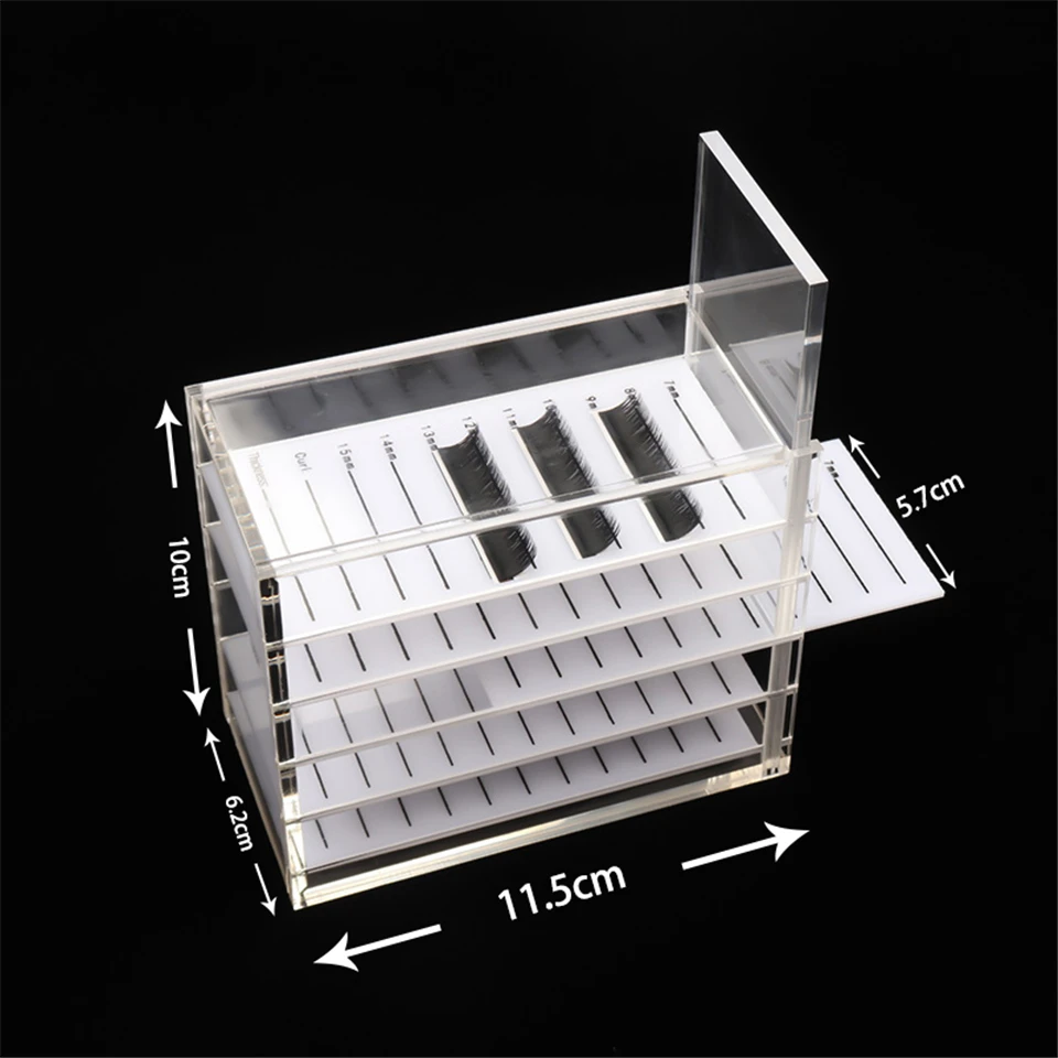 5 Layer Eyelash Extension Storage Box Acrylic Lash Holder Pallet For Individual Volume Lash Extension Display Stand Makeup Tools