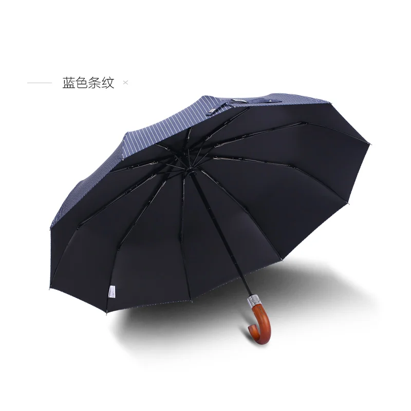 Windproof Umbrella with Wooden Handle for Men, Large Rain, Quality, Classic Business Umbrellas, 10K, New Arrival, 2019