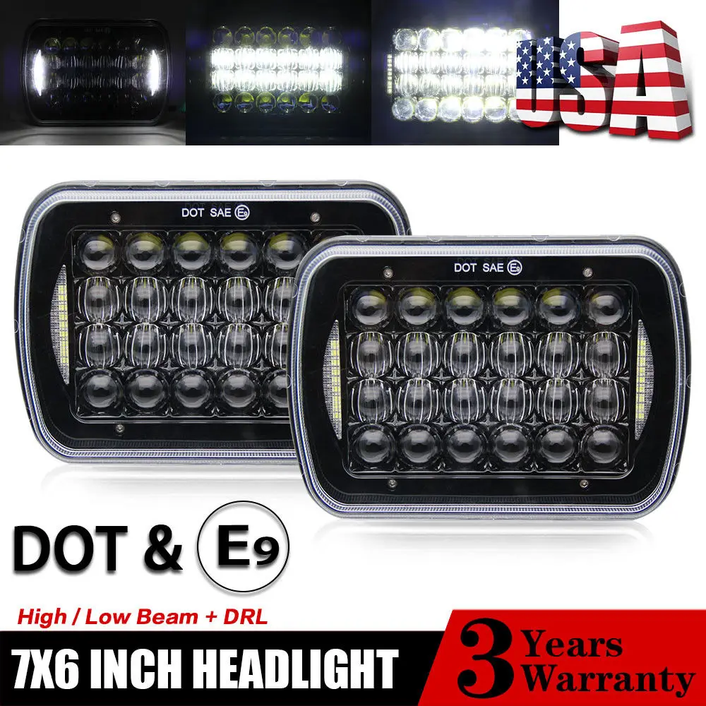 

COLIGHT 5D 7x6" Rectangular LED Headlight High/ Low beam with Angel eyes DRL