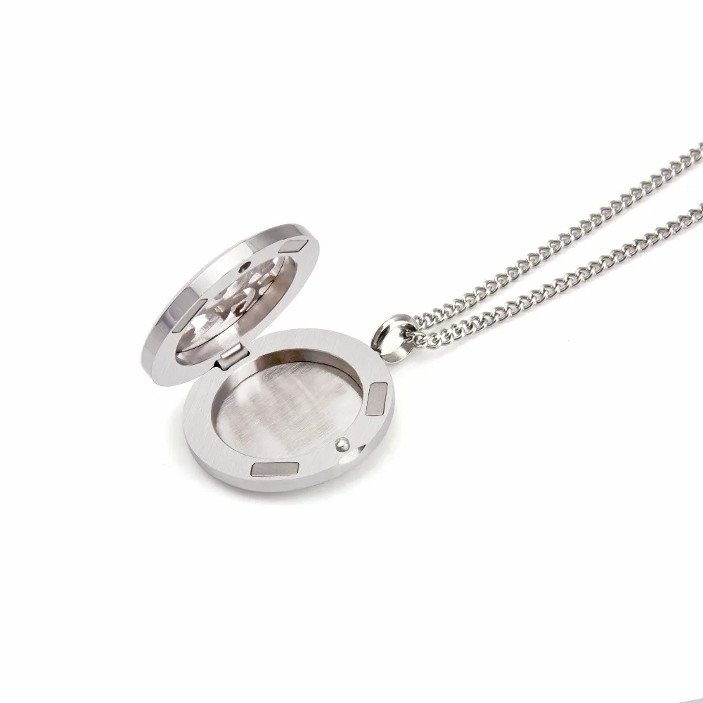 With Chain as Gift! Wholesale 30mm Magnetic 316L Stainless Steel Essential Oil Diffusing Necklace Aroma Locket Pendant