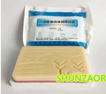 Large Premium 3-Layer Suture Practice Pad w/ Wounds on Sturdy Base (6.8