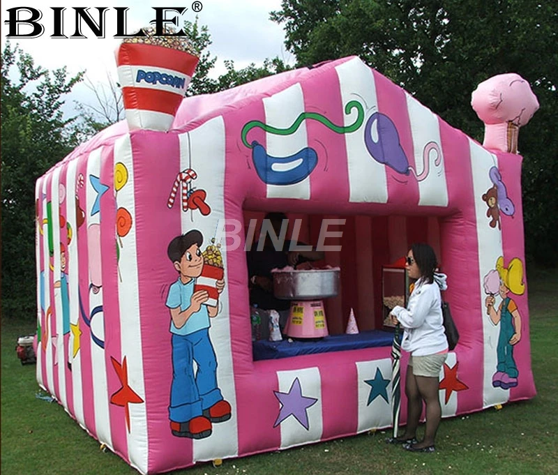 Customized oxford advertising inflatable booth tent temporary workstation for popcorn cotton candy ice cream booth sale