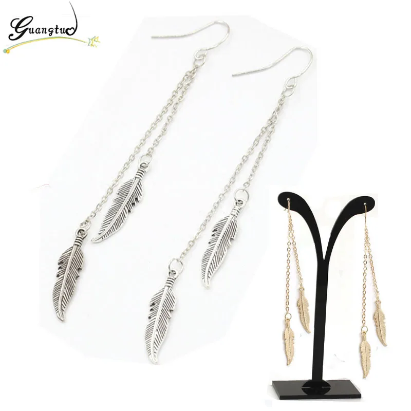 Fashion Vintage Wing Leaf Shape Drop Earrings For Women Jewelry Long Tassels Dangle Earring Bijoux Brincos Pendientes Girl Gift