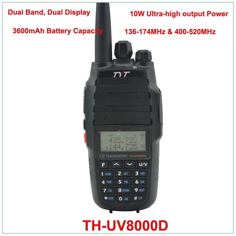 Двухдиапазонная рация TYT TH-UV8000D VHF136-174/UHF400-520MHz, 10 Вт, FM, THUV8000D