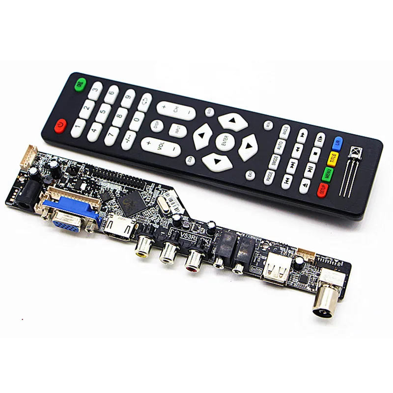 V53 aktualizacji V56 V59 uniwersalny pilot do telewizora LCD płyta sterownicza PC/VGA/HDMI/USB interfejs