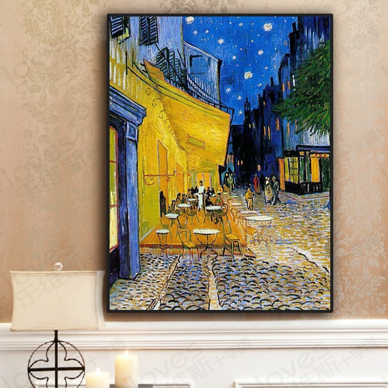 Robótki, 11ct/14ct DIY Cross stitch, zestawy do haftu zestawy Van Gogh kawiarnia wzór krzyża wyszywany obrazek prezent