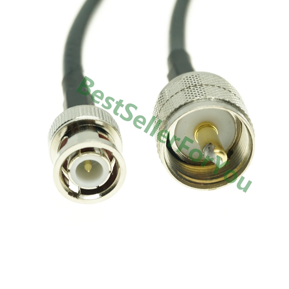 RG58 cable UHF PL-259 PL259 male to BNC male straight lot crimp jumper pigtail