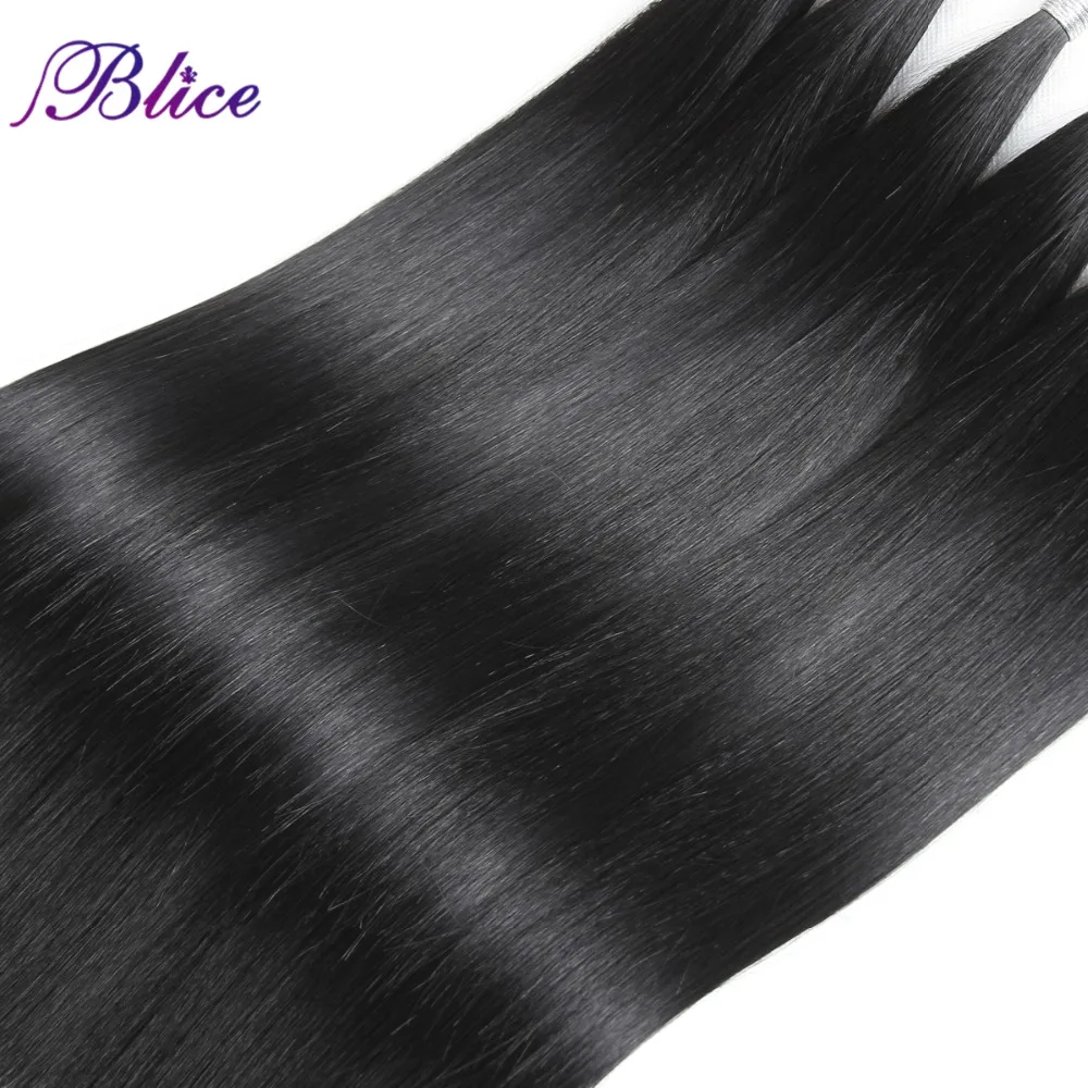 Blice-extensiones de pelo sintético, mechones de pelo largo y liso de Color puro, gancho de ganchillo a granel, 18-28 pulgadas