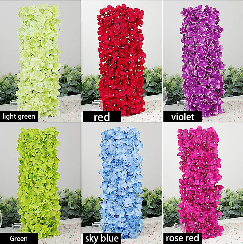 5pcs Artificial Silk Curved Carpet Flower Row Hydrangea Carpet DIY Home Wedding Party Holiday Decorations Flower Wall Arches