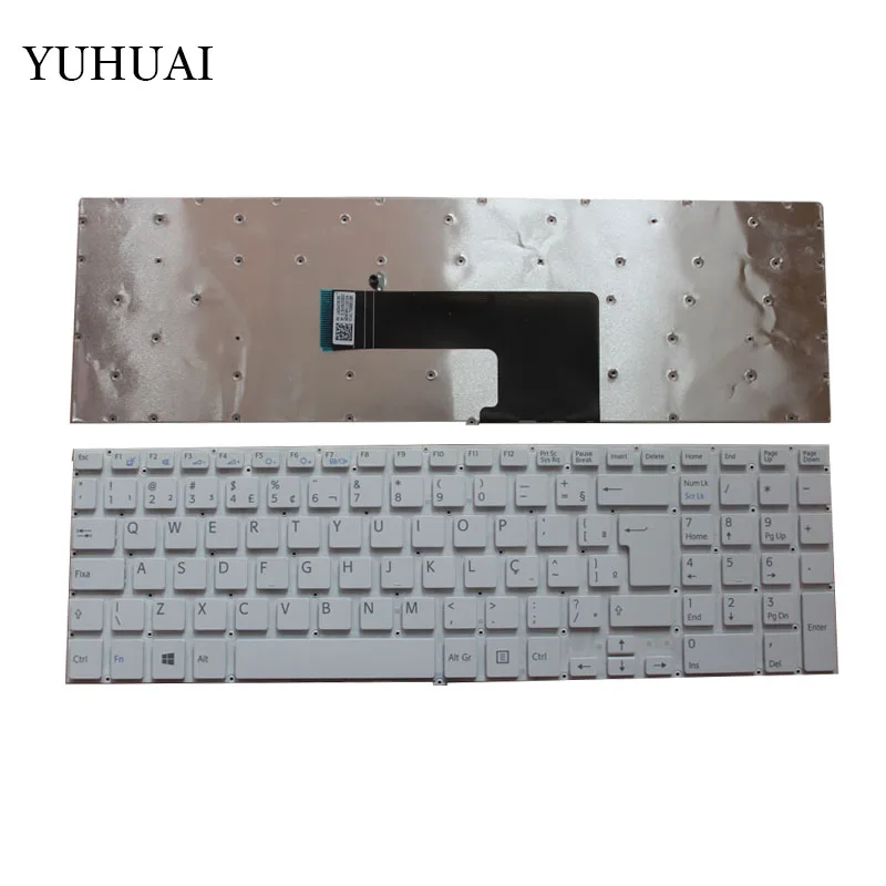 

Бразильская Клавиатура для ноутбука sony Vaio SVF15 FIT15 SVF151 SVF152 SVF153 SVF1541 SVF15E BR, белая клавиатура