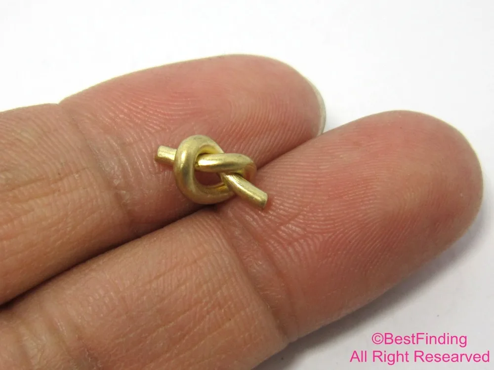 6pcs Brass Findings, Earrings making, Knotting brass charms, 6x12mm, Brass wire, Jewelry making - R183