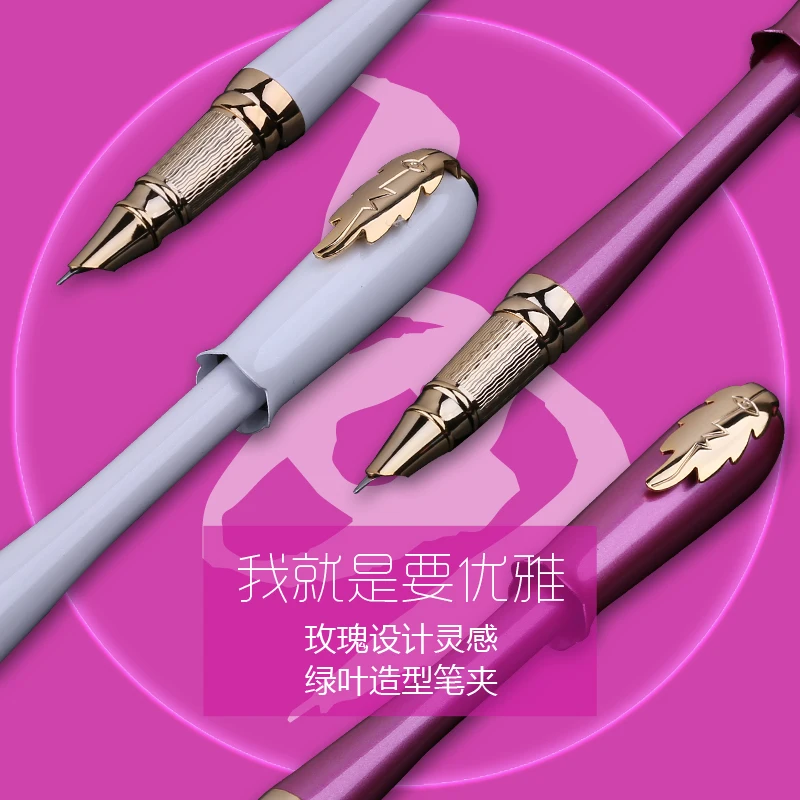 Free Picasso 986 Pimio Picasso Pens Female Pen Birthday Gift ink Pen Beauty Flower Fine Nib tip metal Fountain Pen Pencil Box