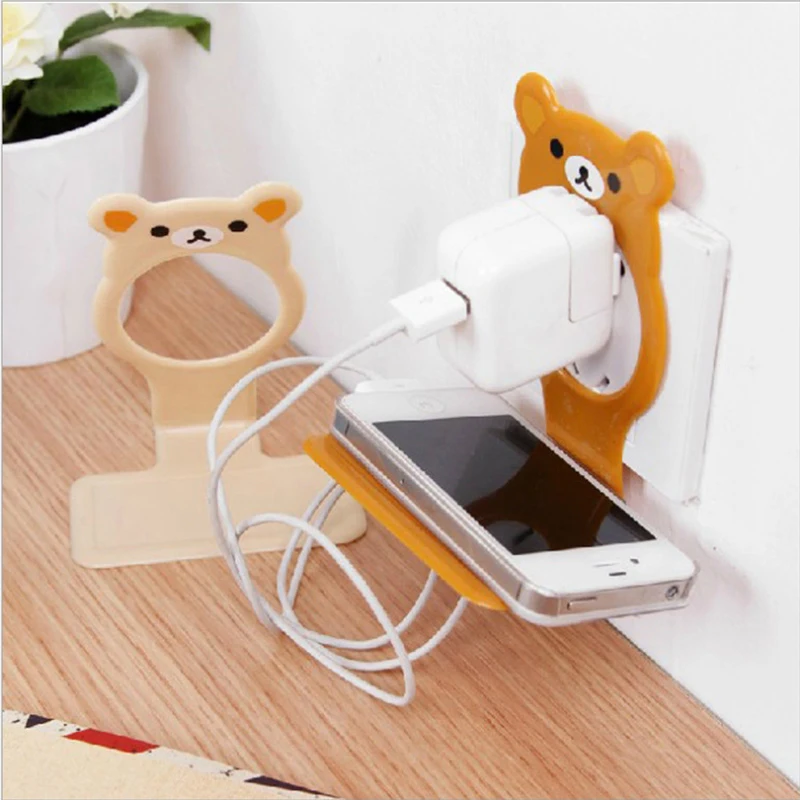 Creative bear mobile phone charger bracket fixed electric charger rack Multi-function mobile phone charger holder