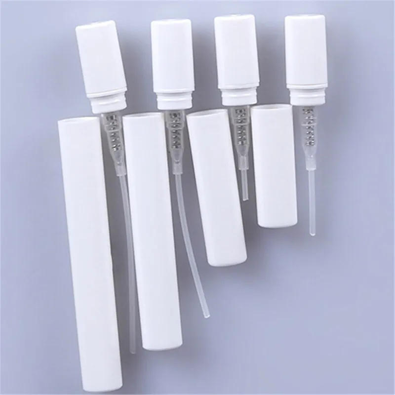 50pcs/lot 2ml 3ml 4ml 5ml White Mini Empty Plastic Spray Bottle Small Atomizer Perfume Bottles Atomizing Spray Liquid Container