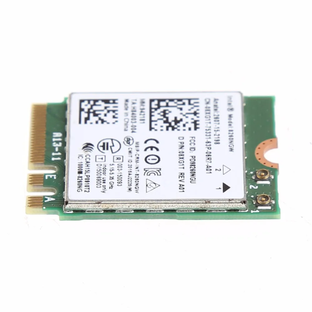 Dual Band 2.4+5GHZ 867M Bluetooth V4.2 M.2 WLAN Wifi Wireless Card Module For Intel 8260 AC DELL 8260NGW DP/N 08XJ1T