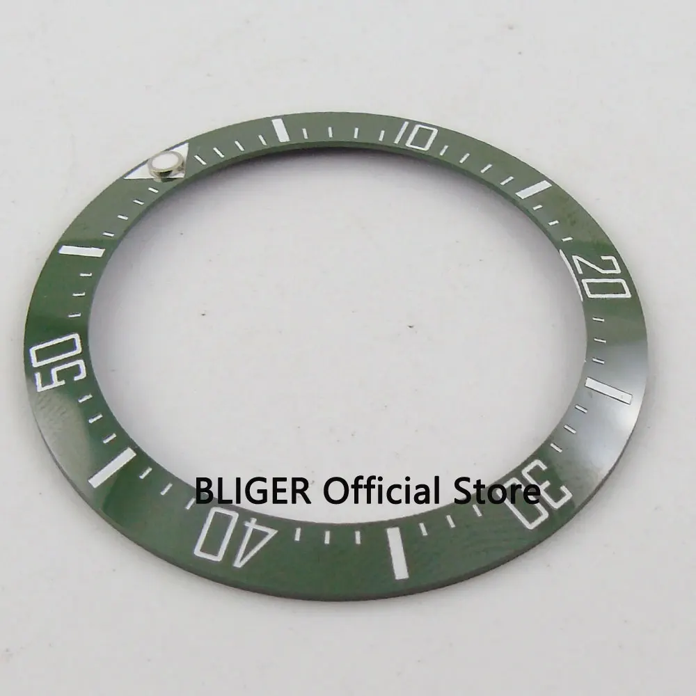 High quality 39.7mm green ceramic bezel white marks watch bezel insert fit SEA Men\'s Watch BB22