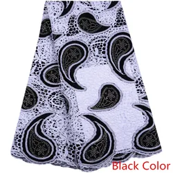 Black Color Hot Sale Nigerian Lace Fabric Fashion African Kano Cotton Swiss Voile Lace In Switzerland High Quality 1511