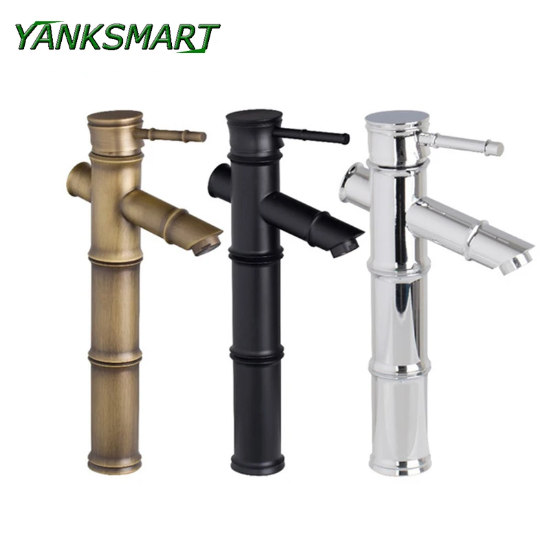 

YANKSMART Antique 3 types Faucet Brass & ORB & Chrome Finish Basin Sink Tap Bathroom Mixer Single lever Faucet