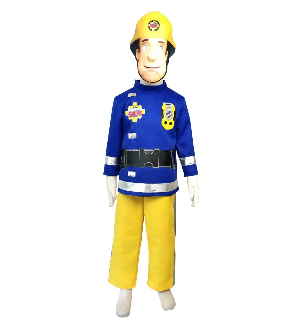 Hot 2021 Fireman Sam Children\'s Fancy Dress Costume 3-9 Years Carnival Party Halloween Cosplay Costumes