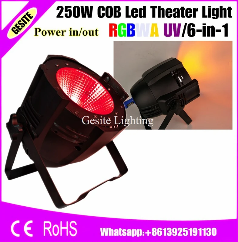 4pcs/lot theater LED par light 200w COB par lights RGBWAUV 6 IN 1 250W COB LIGHT color LED par light