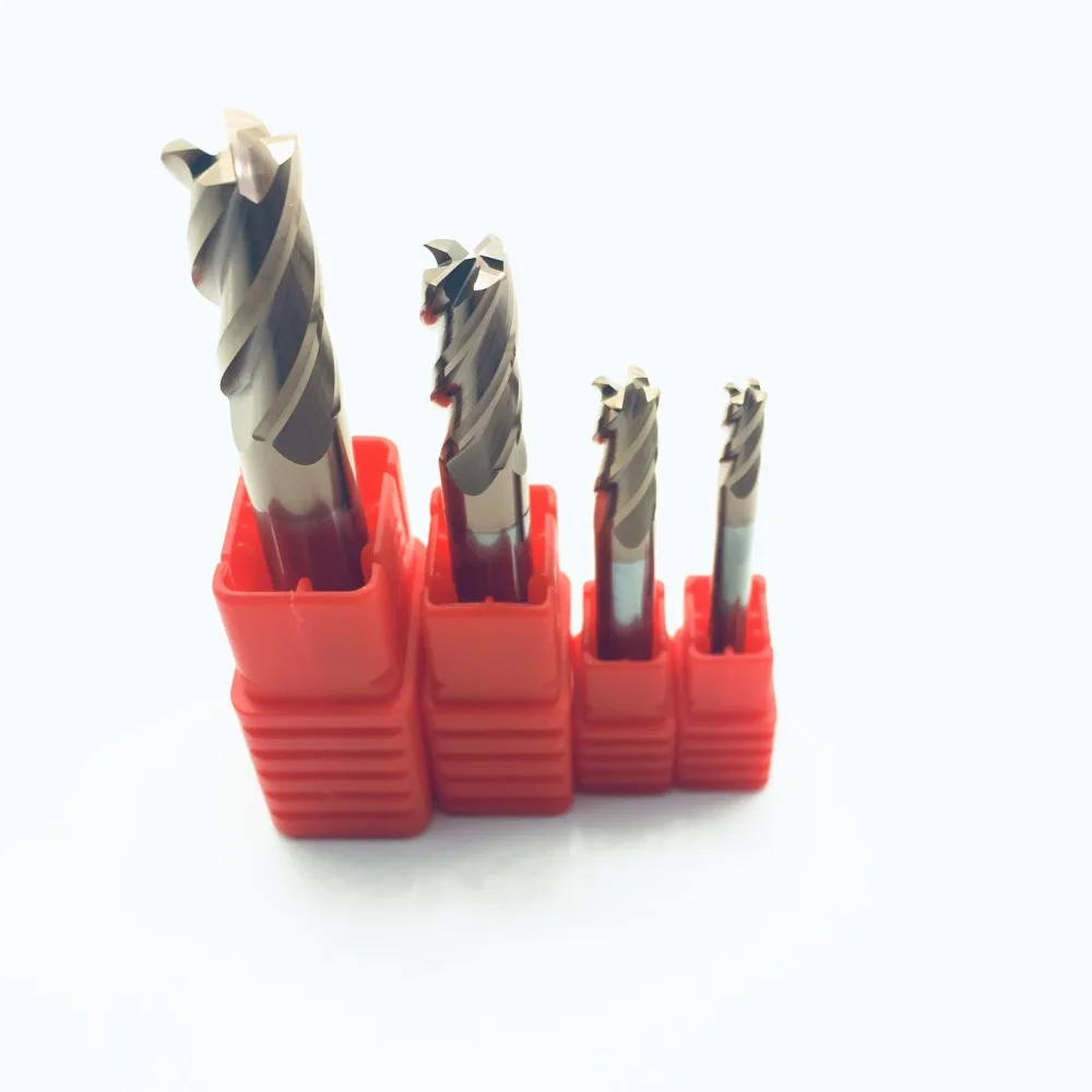 Fresa 4 millimetri 6 millimetri 8 millimetri 10mm 12mm 4 slot allungamento ad alta resistenza fresatura di acciaio al tungsteno fresa CNC in metallo duro rivestito in metallo end mill