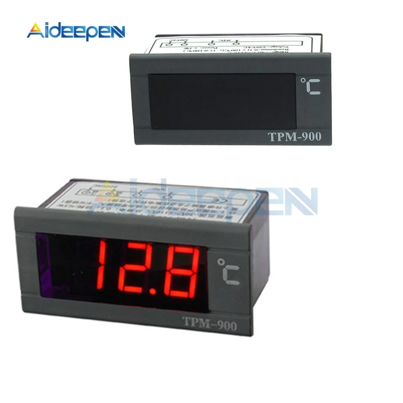 TPM-900 220V Digital Temperature Thermostat Thermo Temperature Controller LED Panel Meter Control with with NTC Sensor