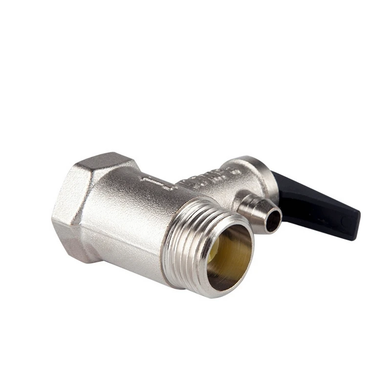 Elettrovalvola 1PC M1/2' to F1/2' Brass Chrome Finished Safety Valve 0.7MPa Water Heater Safety Valve DN15 Pressure Relief Valve Acqua e vapore — dettaglio 4