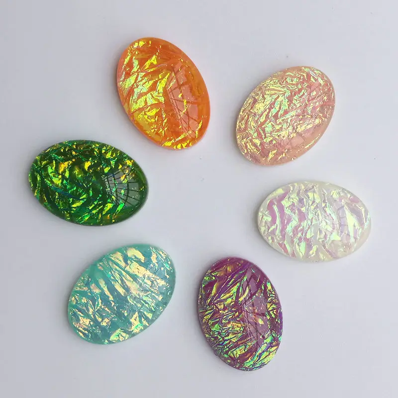 10 pcs 18x25mm Customized Colors Resin Stone Cabochon Dome Flat back beads DIY Jewelry Finding Cameo Pendant Settings